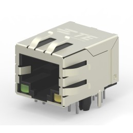 80 pcs - TE Connectivity 2031994 Series Female RJ45 Connector, PCB Mount, Cat6, Nickel Plated Brass Shield