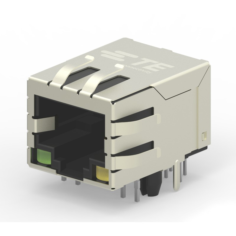 80 pcs - TE Connectivity 2031994 Series Female RJ45 Connector, PCB Mount, Cat6, Nickel Plated Brass Shield