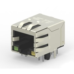 80 pcs - TE Connectivity 1-2301994 Series Female RJ45 Connector, PCB Mount, Cat6, Nickel Plated Brass Shield