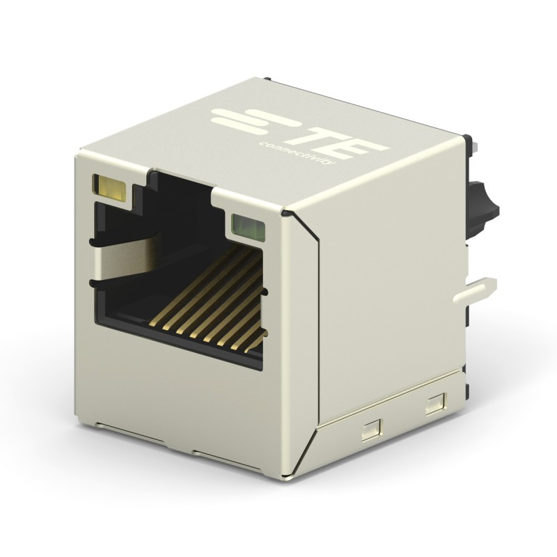 80 pcs - TE Connectivity 2301995 Series Female RJ45 Connector, PCB Mount, Cat6, Nickel Plated Brass Shield