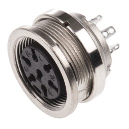1 pcs - Amphenol C 091 D Series, 7 Pole Din Socket Socket, 5A, 300 V ac/dc IP67