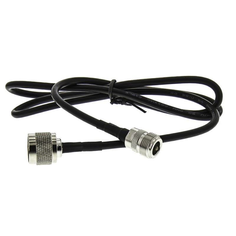 1 pcs - RF Solutions Male N Type to Female N Type Coaxial Cable, 1m, RG58 Coaxial, Terminated