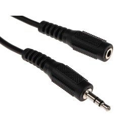 1 pcs - RS PRO Male 3.5mm Stereo Jack to Female 3.5mm Stereo Jack Aux Cable, Black, 5m