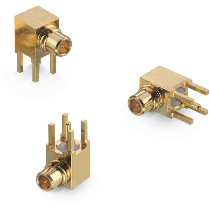 1 pcs - Wurth Elektronik WR-MMCX Series, Plug Through Hole MMCX Connector, 50Ω, Solder Termination, Right Angle Body
