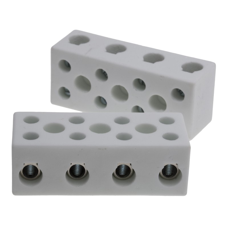 5 pcs - RS PRO Non-Fused Terminal Block, 4-Way, 30 - 76A, 6 AWG Wire, Screw Down Termination