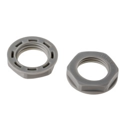 25 pcs - RS PRO Grey Nylon 66 Cable Gland Locknut, M16 Thread, IP68