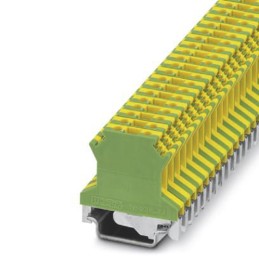 50 pcs - Phoenix Contact USLKG 2.5 Series Green, Yellow Earth Terminal Block, Single-Level, Screw Termination