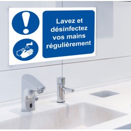 1 pcs - RS PRO PVC Mandatory Hygiene Sign With French Text, 300 x 200mm