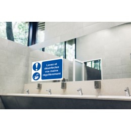 1 pcs - RS PRO PVC Mandatory Hygiene Sign With French Text, 300 x 200mm