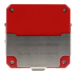 1 pcs - Moflash CP135 Series Red Break Glass Call Point, Break Glass Operated, Indoor/Outdoor Use, Resettable, Mains-Powered