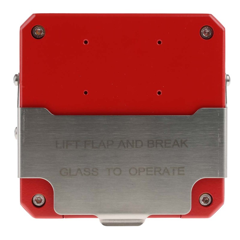 1 pcs - Moflash CP135 Series Red Break Glass Call Point, Break Glass Operated, Indoor/Outdoor Use, Resettable, Mains-Powered