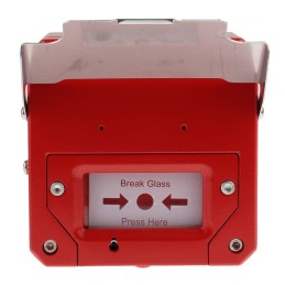1 pcs - Moflash CP135 Series Red Break Glass Call Point, Break Glass Operated, Indoor/Outdoor Use, Resettable, Mains-Powered
