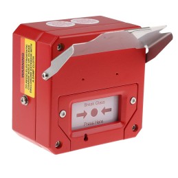 1 pcs - Moflash CP135 Series Red Break Glass Call Point, Break Glass Operated, Indoor/Outdoor Use, Resettable, Mains-Powered