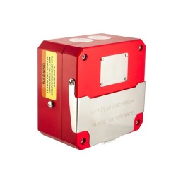 1 pcs - Moflash CP135 Series Red Break Glass Call Point, Break Glass Operated, Indoor/Outdoor Use, Resettable, Mains-Powered
