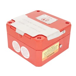 1 pcs - Moflash CP135 Series Red Break Glass Call Point, Break Glass Operated, Indoor/Outdoor Use, Resettable, Mains-Powered