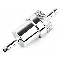Aluminum fuel filter 6 5 mm silver