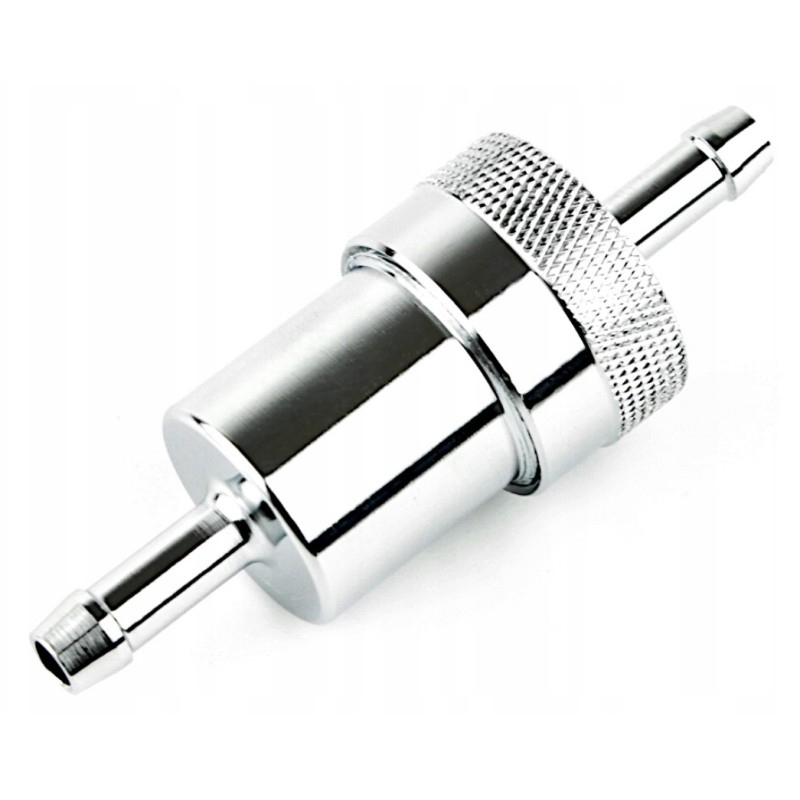 Aluminum fuel filter 6 5 mm silver