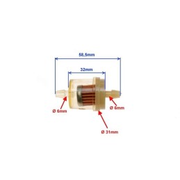 Fuel filter for scooter, ATV, quad, moped, 2t and 4t