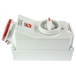 1 pcs - MENNEKES Switchable IP44 Industrial Interlock Socket 3PN+E, Earthing Position 6h, 32A, 400 V