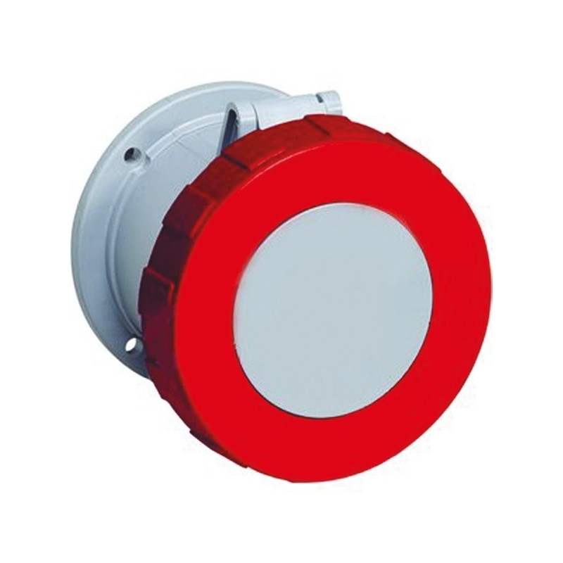 1 pcs - Amphenol Industrial, CMA IP67 Red Panel Mount 3P + E Industrial Power Socket, Rated At 125A, 415 V
