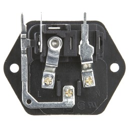 1 pcs - Schurter C14 Right Angle Panel Mount IEC Connector Male, 10A, 250 V, Fuse Size 5 x 20mm