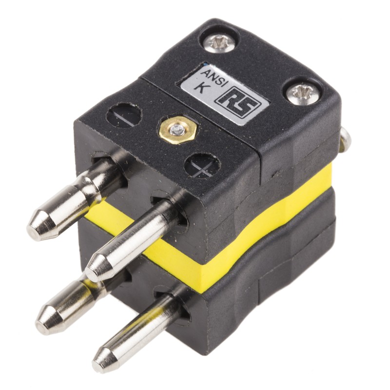 1 pcs - RS PRO Duplex Thermocouple Connector for Use with Type K Thermocouple, Standard Size, ANSI Standard