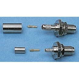 1 pcs - Telegartner, jack Panel Mount SMA Connector, 50Ω, Crimp Termination, Straight Body
