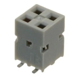 10 pcs - Amphenol ICC Surface Mount PCB Socket, 4-Contact, 2-Row, 2.54mm Pitch