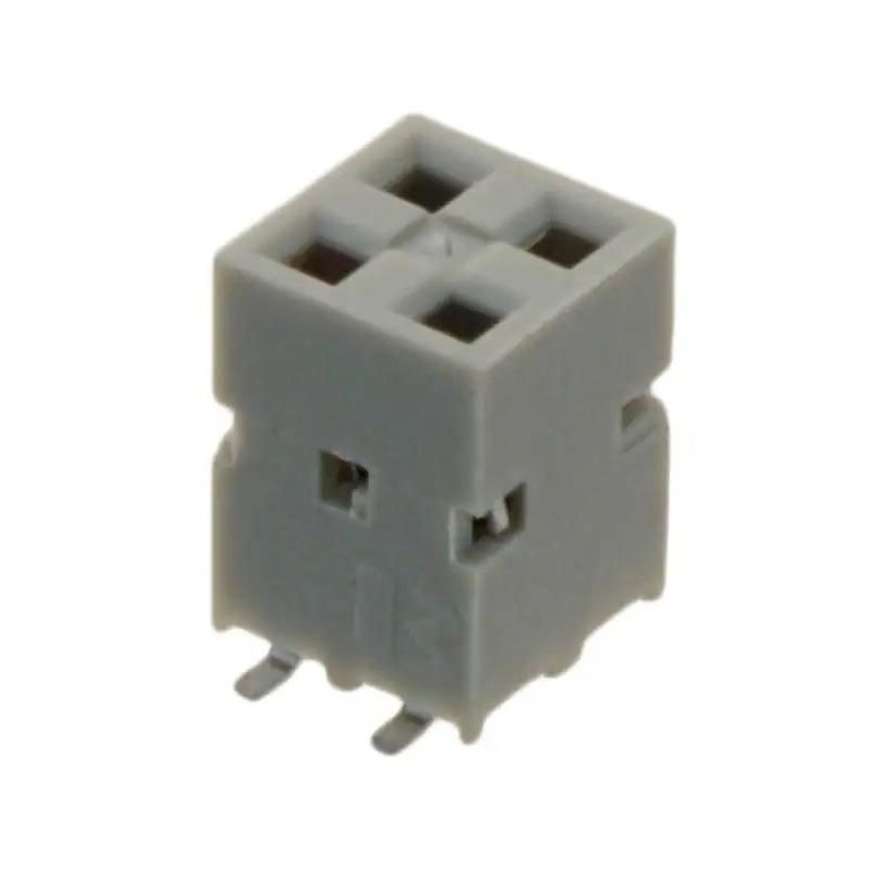 10 pcs - Amphenol ICC Surface Mount PCB Socket, 4-Contact, 2-Row, 2.54mm Pitch