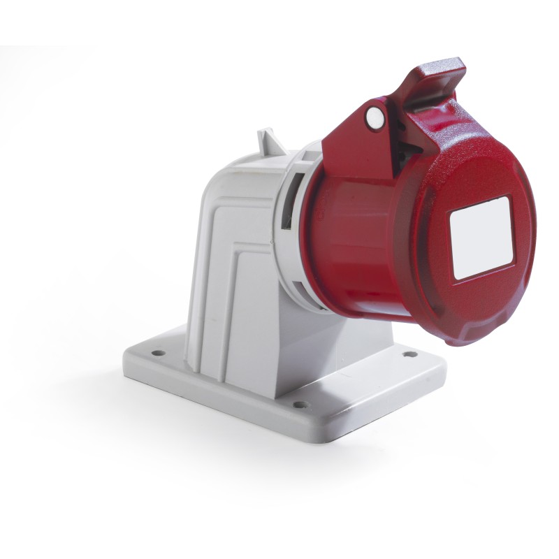 1 pcs - RS PRO IP44 Red Panel Mount 3P + N + E Industrial Power Socket, Rated At 16A, 380 - 415 V