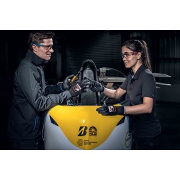 1 Pair - Uvex Black Elastane, Polyamide ESD Safety Anti-Static Gloves, Size 6, Small, Aqua Polymer Coating