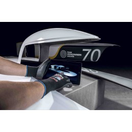 1 Pair - Uvex Black Elastane, Polyamide ESD Safety Anti-Static Gloves, Size 6, Small, Aqua Polymer Coating