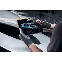 1 Pair - Uvex Black Elastane, Polyamide ESD Safety Anti-Static Gloves, Size 6, Small, Aqua Polymer Coating