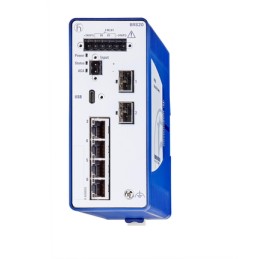 1 pcs - Hirschmann BOBCAT Series DIN Rail Mount Ethernet Switch, 6 RJ45 Ports, 1000 - 2500Mbit/s Transmission, 12 - 24V dc