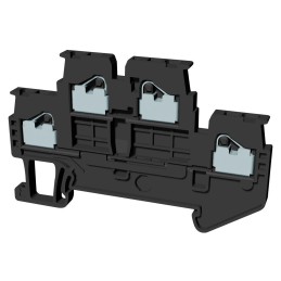 10 pcs - Omron XW5T Series Grey Non-Fused DIN Rail Terminal, 1.5mm², Double-Level, Push In Termination