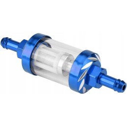 Fuel filter for a motorcycle, scooter, metal, atv, blue