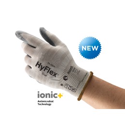 1 Pair - Ansell Grey Nylon ESD Safety Anti-Static Gloves, Size 10, XL, Nitrile Foam Coating