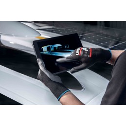 1 Pair - Uvex Black Elastane, Polyamide ESD Safety Anti-Static Gloves, Size 11, XXL, Aqua Polymer Coating