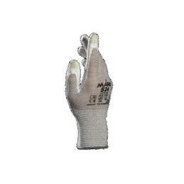 1 Pair - Mapa Grey Carbon Fibre ESD Safety Gloves, Size 8, Medium, Polyurethane Coating