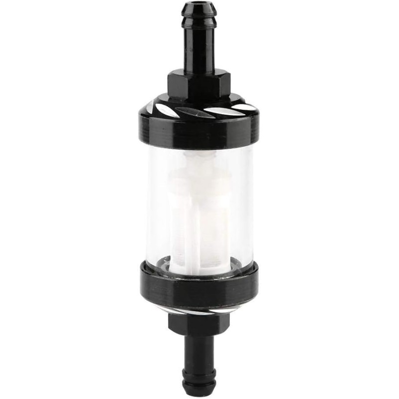 Fuel filter for a motorcycle, scooter, black metal