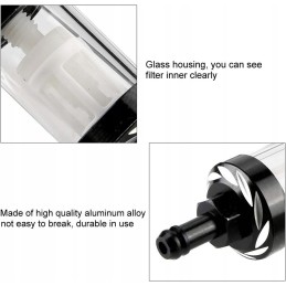 Fuel filter for a motorcycle, scooter, black metal