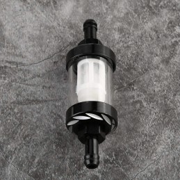 Fuel filter for a motorcycle, scooter, black metal