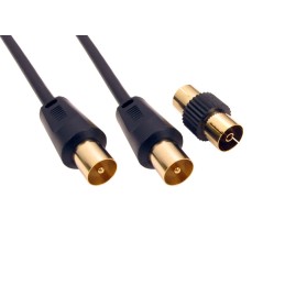 1 pcs - RS PRO Male TV Aerial Connector to Male TV Aerial Connector Coaxial Cable, 30m, RF Coaxial, Terminated