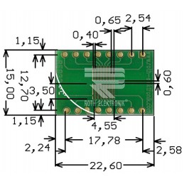 1 pcs - RE933-03ST, Double Sided Extender Board Multi Adapter Board FR4 22.6 x 15 x 1.5mm