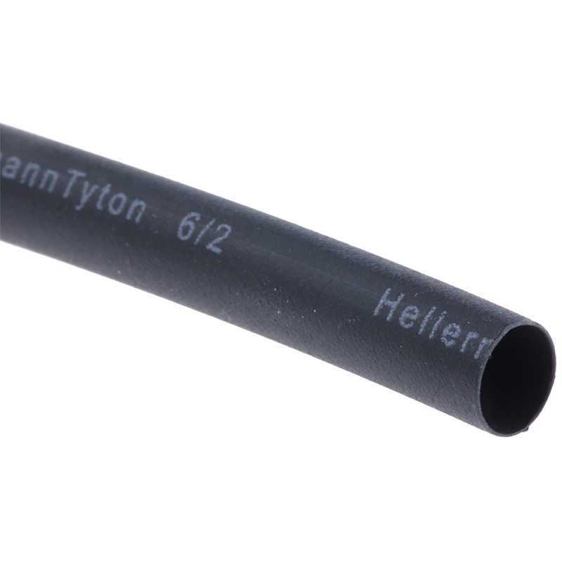 1 pcs - HellermannTyton Heat Shrink Tubing, Black 6mm Sleeve Dia. x 1m Length 3:1 Ratio, TREDUX Series
