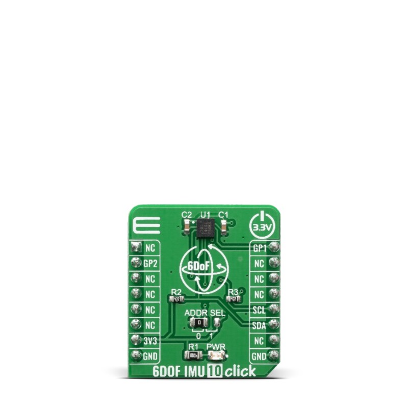 1 pcs - MikroElektronika 6DOF IMU 10 Click Inertial Measurement Unit (IMU) - 6 DoF mikroBus Click Board for KMX62