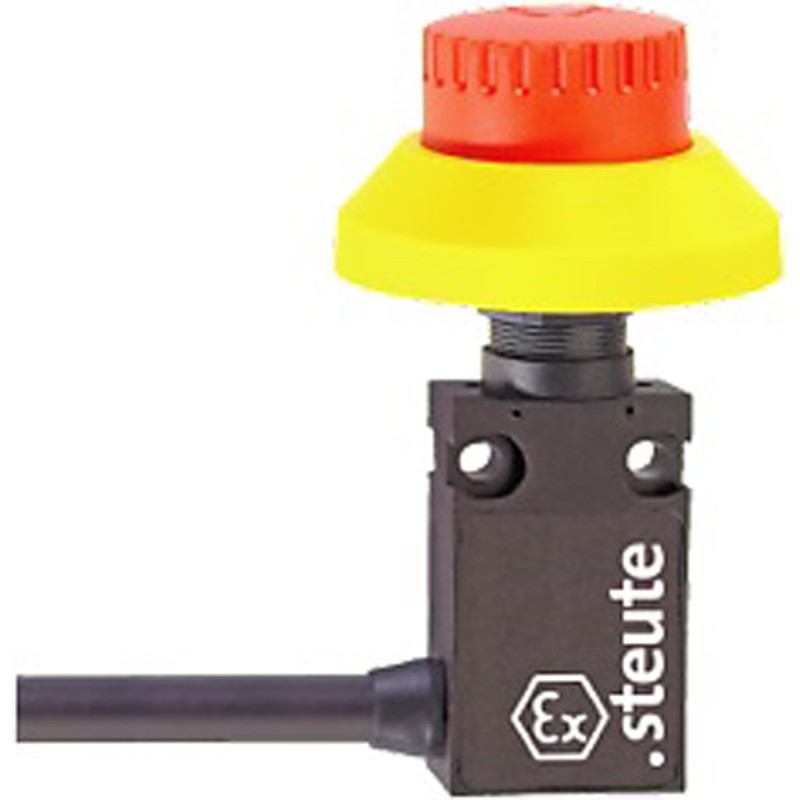 1 pcs - Steute Ex 14 Series Push Button Limit Switch, NO/NC, IP65, DPST, Thermoplastic Housing, 250V ac Max, 250 V ac 6 A, 230