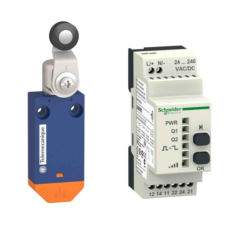 1 pcs - Telemecanique Sensors Roller Lever Limit Switch, 1NC/1NO, IP20, SPDT, Plastic Housing, 240V ac Max, 3A Max