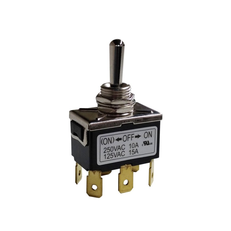 1 pcs - RS PRO Toggle Switch, PCB Mount, (On)-Off-On, DPDT, Solder Terminal