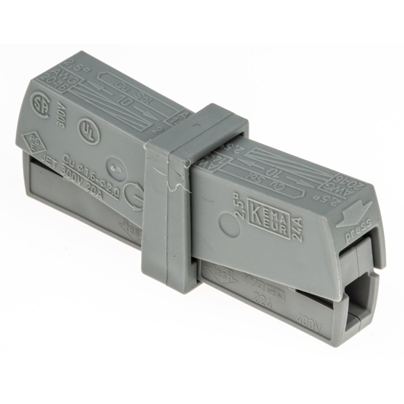 1 Pack of 10 - Wago 224 Series Connector, 3-Way, 24A